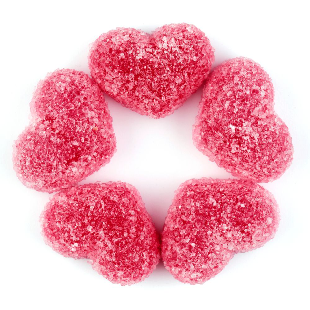 Fizzy Strawberry Hearts (100g)